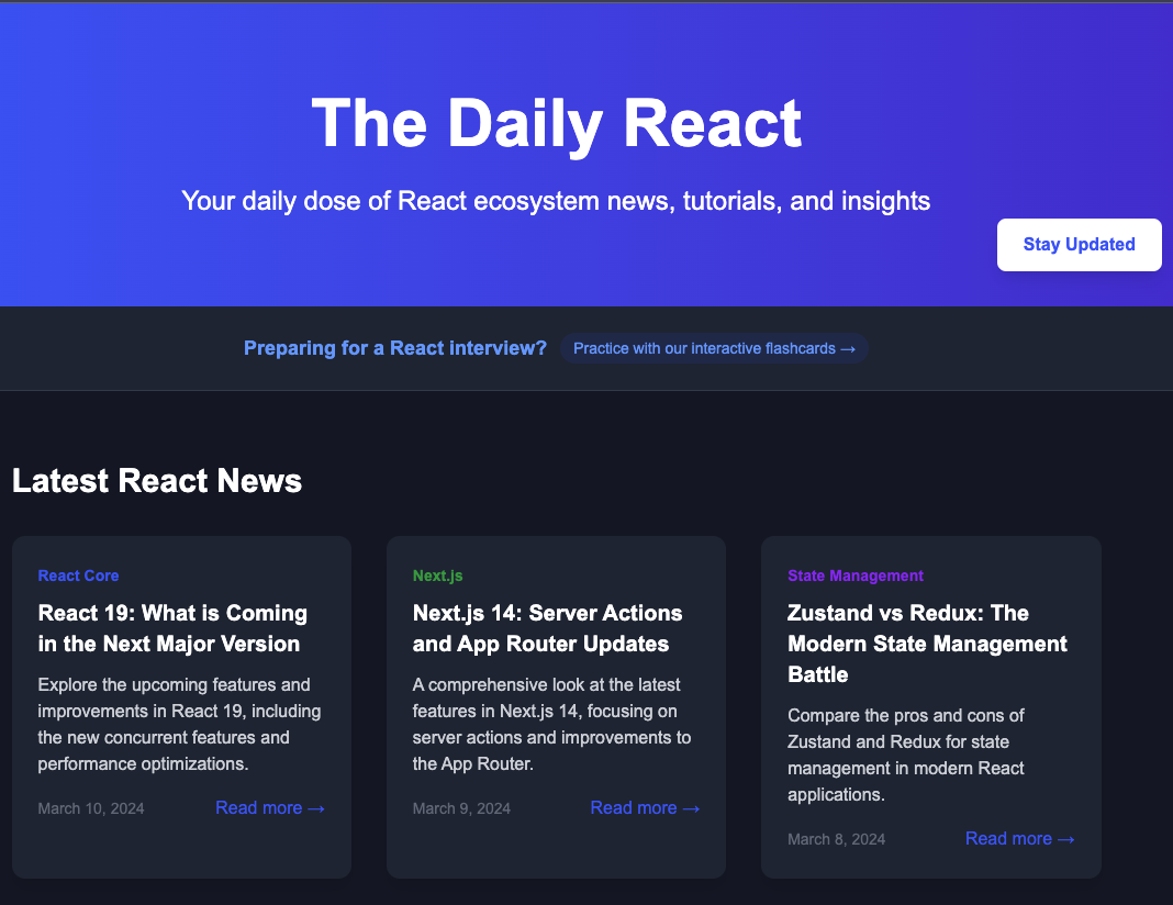 thedailyreact.com screenshot
